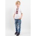 Embroidered t-shirt with short sleeves "Colours" red/white